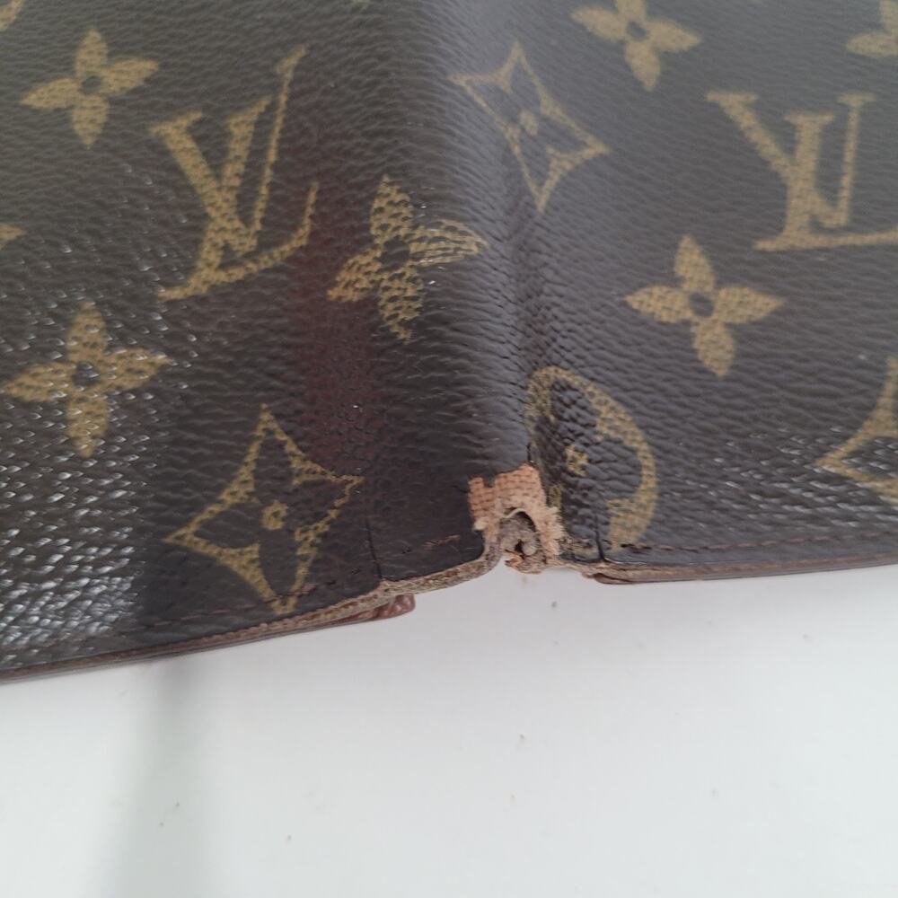 Vintage Louis Vuitton Men's LV Brown Bi-Fold Leather Wallet Monogram Card Bill - Picture 10 of 13